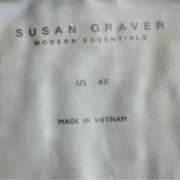 Susan Graver Off White Modern Essentials Liquid Knit Bateau Neck Top Size 4X - Picture 5 of 9